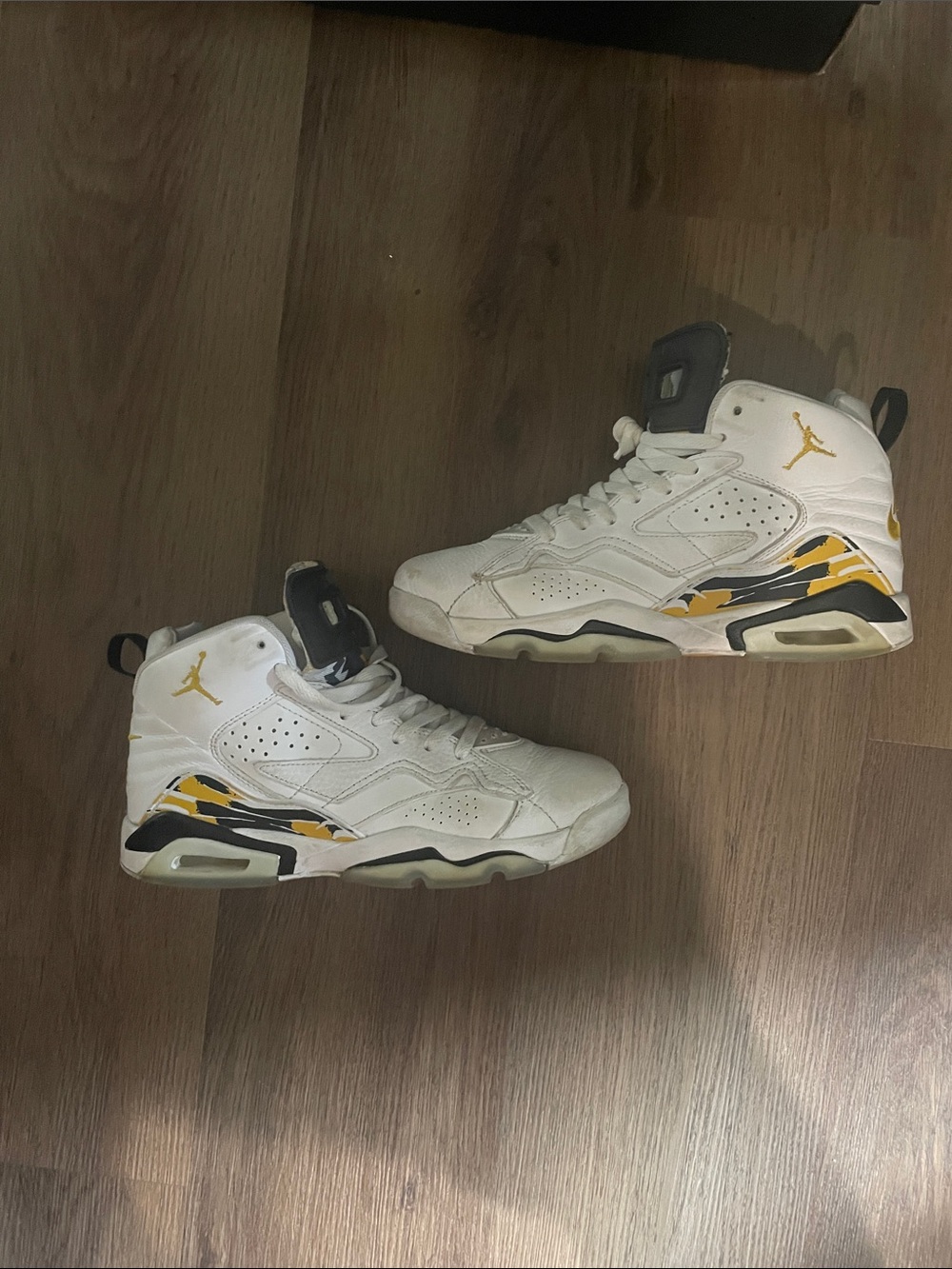 Air Jordan Retro High Top Sneakers - White & Yellow